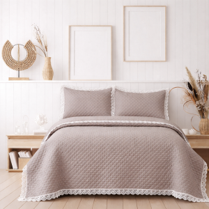 Cuvertura cu dantela 220/240 cm + 2 fețe 50/70 cm