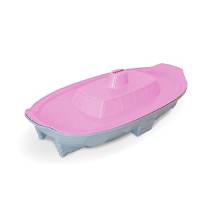 Песочница с крышкой doloni серый/роз