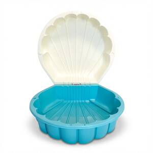 Песочница с крышкой ракушка бел/голубой