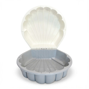 Песочница с крышкой ракушка бел/серый