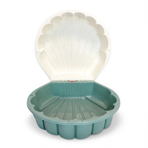 Песочница с крышкой ракушка бел/зел