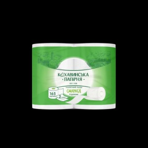 Кохавинська папірня туалетная бумага 16 рул 2 слоя smaragd   165 лист 18,98 м