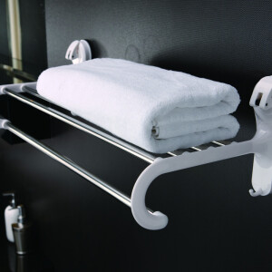 Poliță pentru prosoape, chrome cu ventuze albe 60 cm d Thumbnail 2
