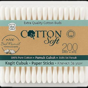 Cotton soft eco ватные палочки 200шт прямоугольник paper stick Thumbnail 1