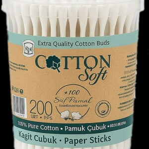 Cotton soft eco ватные палочки 200шт цилиндр paper stick Thumbnail 1