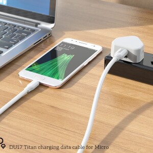 Hoco du17 titan кабель для зарядки и передачи данных для micro-usb белый Thumbnail 6