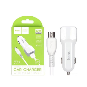 Hoco z23 grand style — încărcător auto cu două porturi usb + cablu inclus Thumbnail 1