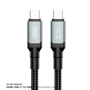 Xo nb-q264b usb-c la usb-c 240w putere mare cablu de date 2 m negru Thumbnail 2
