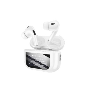 Căști hoco des42 cu ecran inteligent la atingere, anc, reducere a zgomotului, bluetooth, albe