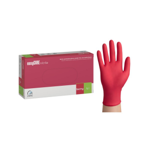 Manusi nitril de unica folosinta, berry, l, 100 buc
