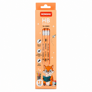 Creion simplu cu radiera neagra hongu metalic hl-25005  1/12 Thumbnail 1