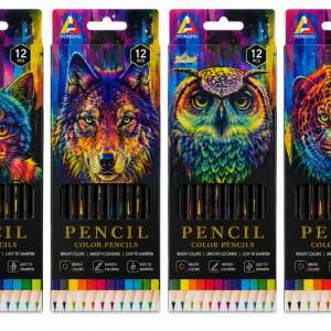 Карандаши цветные 12 цв. honghu animals  hl-25023