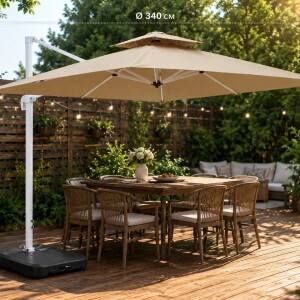 Umbrelă cu suport, diametru 340 cm Thumbnail 1