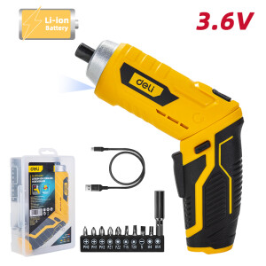 Dl-dp04-e2b1 șurubelniță fără fir cu acumulator li-ion 3.6v 1500mah 3nm yellow deli Thumbnail 1