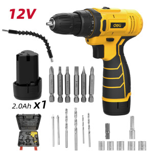 Set bormașină cu acumulator litiu-ion 12v 30nm 2.0ah*1 deli