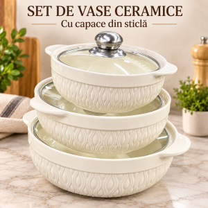 Set cratite din ceramica cu capac  wy1494